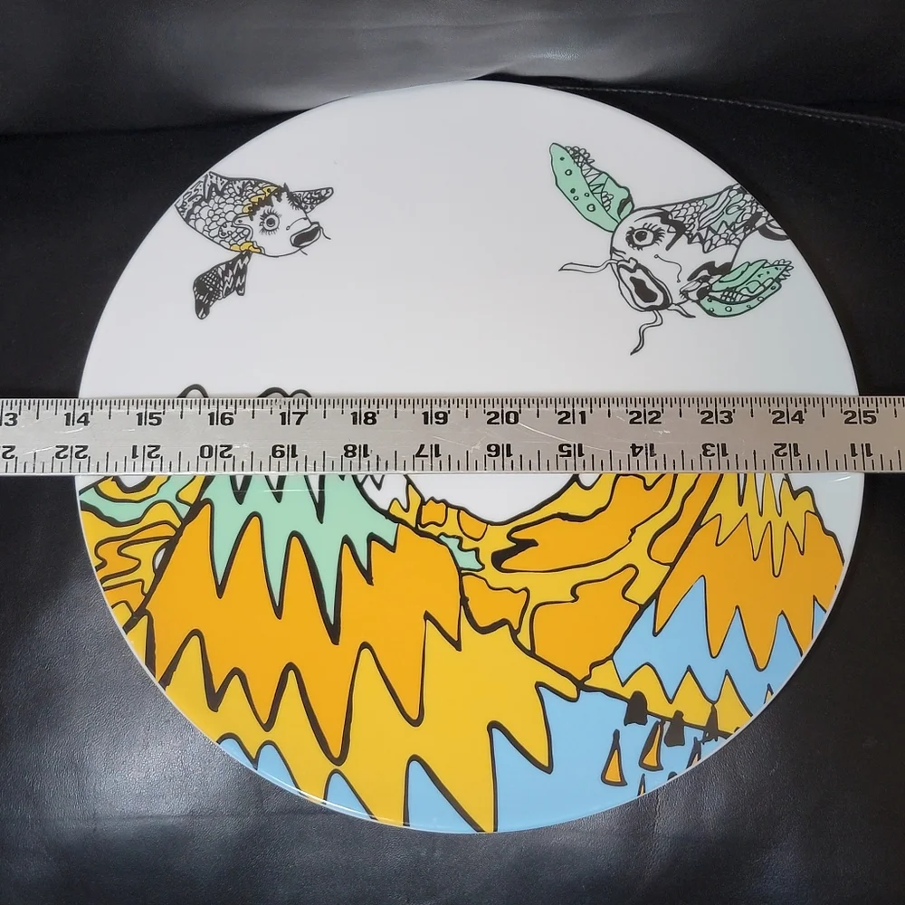 IKEA Sweden Flying Koi Fish Over Mountains 11” Dinner Plate 23102 Made in Poland